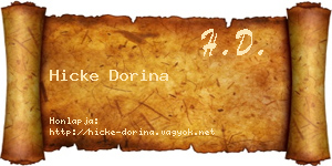 Hicke Dorina névjegykártya